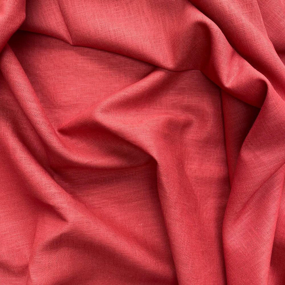 Orange 100% Ramie Linen Fabric