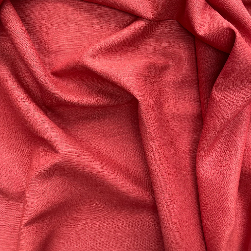Orange 100% Ramie Linen Fabric