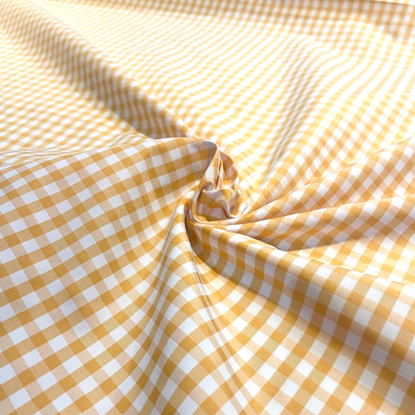 Apricot Orange Gingham Deadstock Fabric