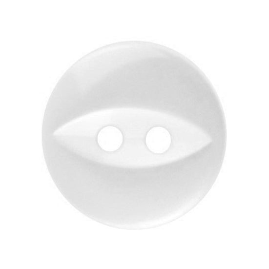 Buttons: Fish Eye: Polyester: 11mm: Pearl White