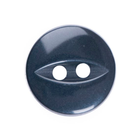 Buttons: Fish Eye: Polyester: 11mm: Navy