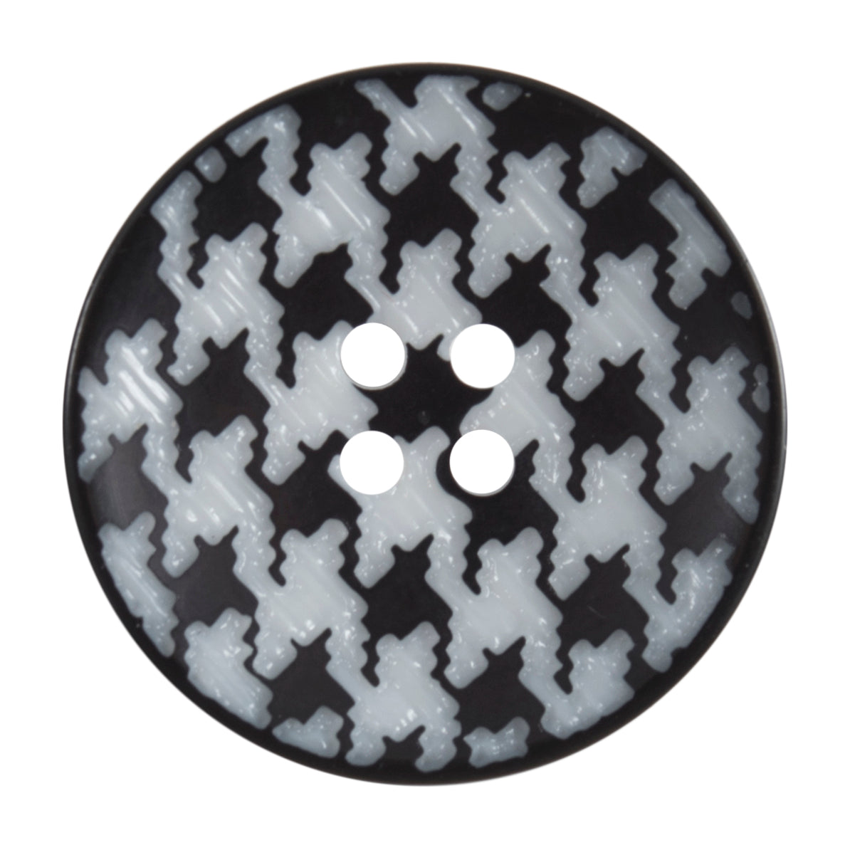Buttons: Dog Tooth: 4 Hole: 22mm: Black and White