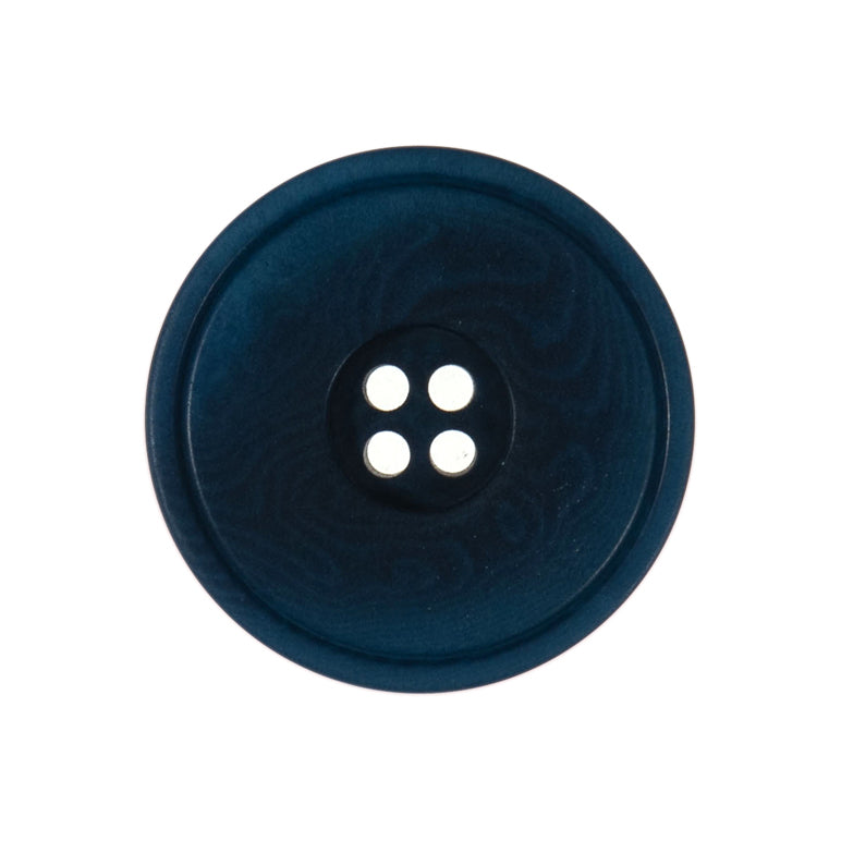 Button: Eco-Conscious: Corozo: 4 Hole: Rimmed: 20mm: Navy