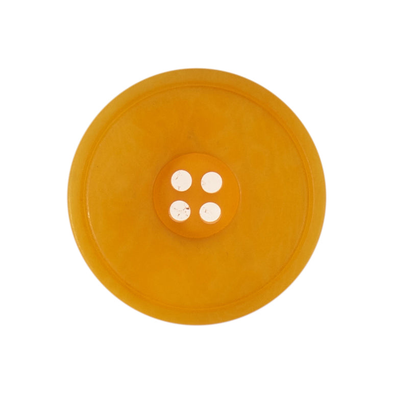 Button: Eco-Conscious: Corozo: 4 Hole: Rimmed: 20mm: Dark Yellow