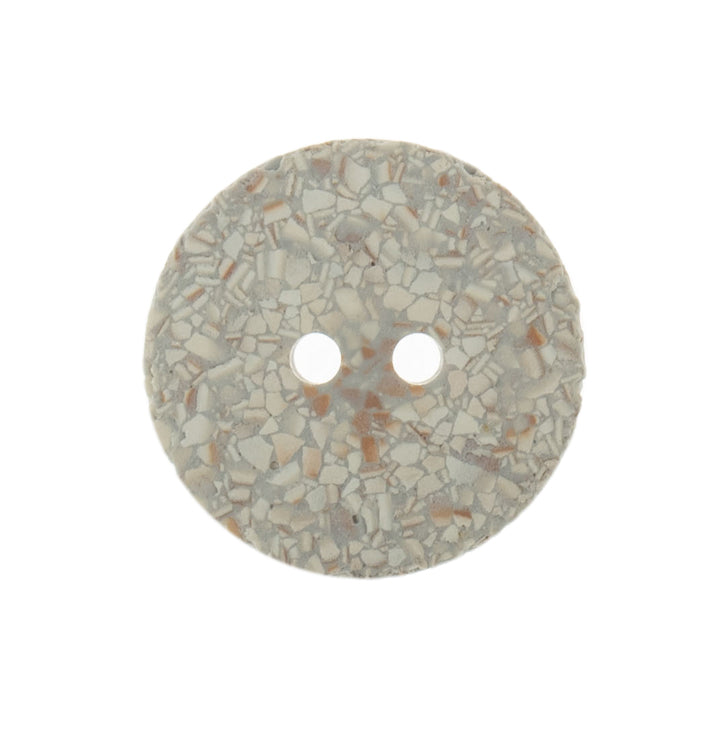 Button: Eco-Conscious: Recycled Eggshell: 2 Hole: 18mm: Silver Grey