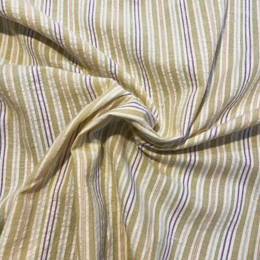 Multicolour Stripe Polycotton Deadstock Fabric