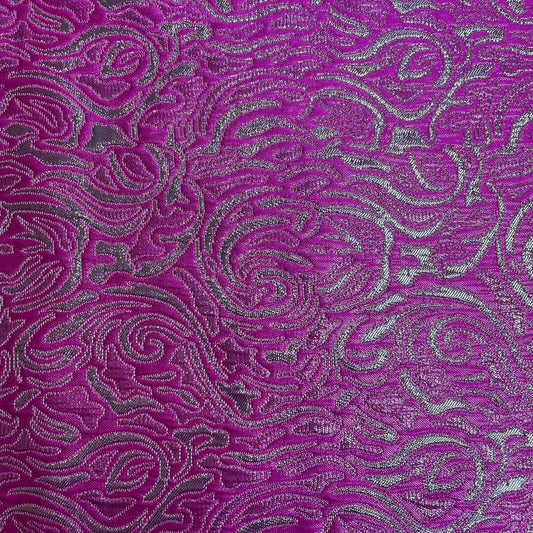Pink & Silver Brocade Deadstock Fabric