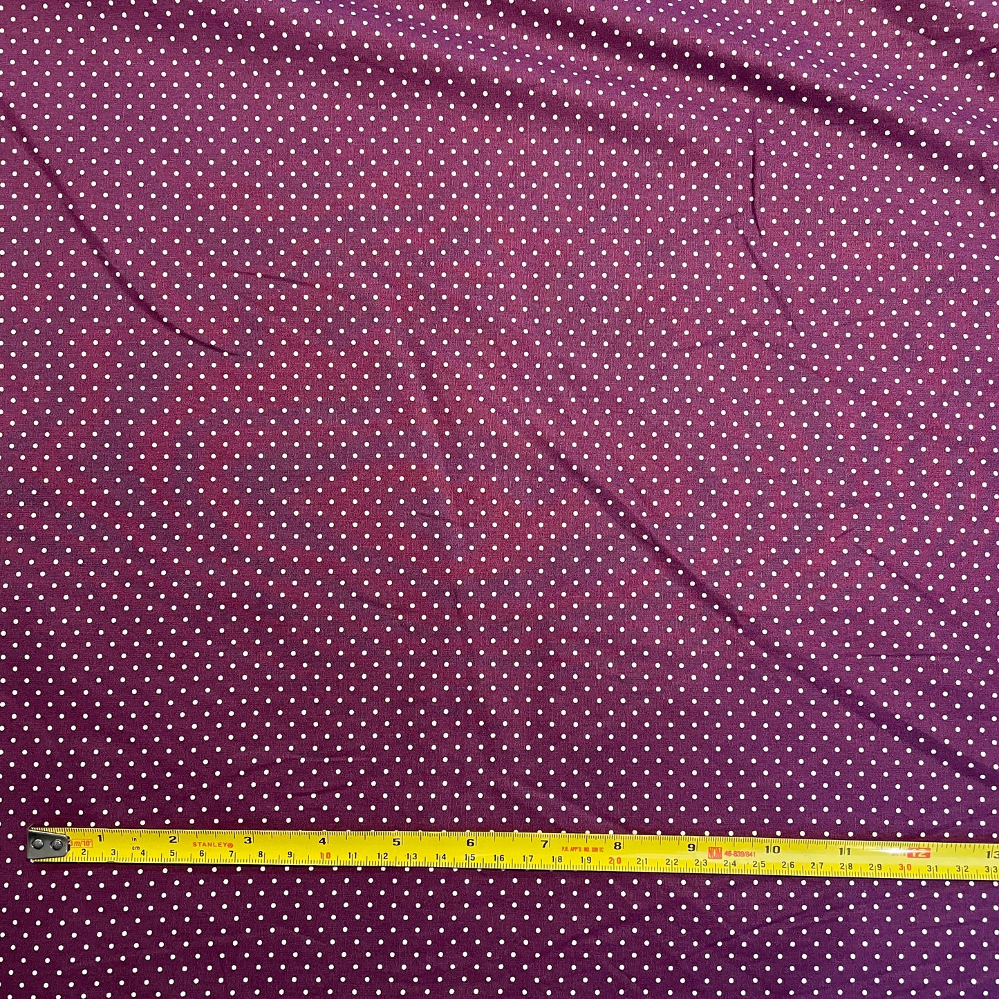 Deadstock Burgundy Polkadot Cotton