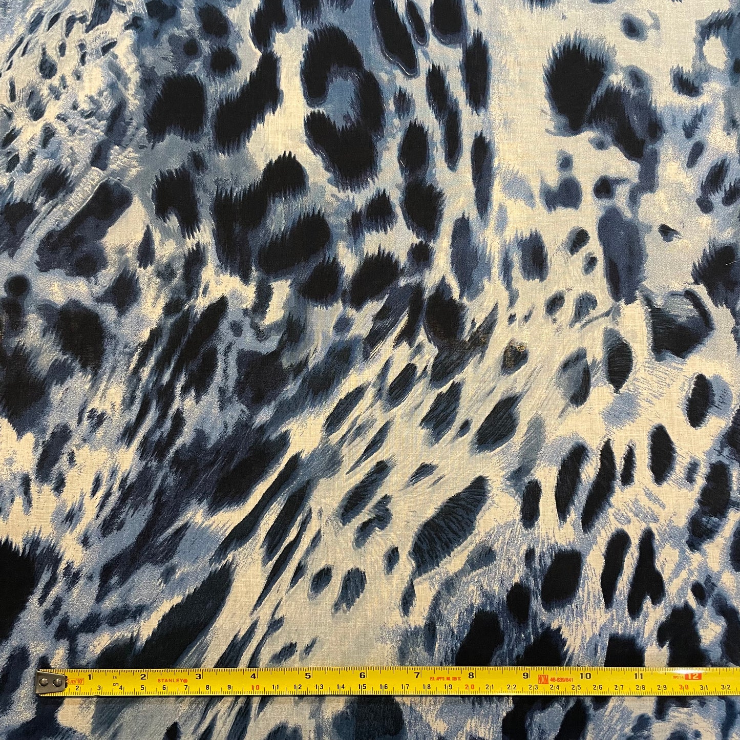Deadstock Blue Leopard Print Polycotton
