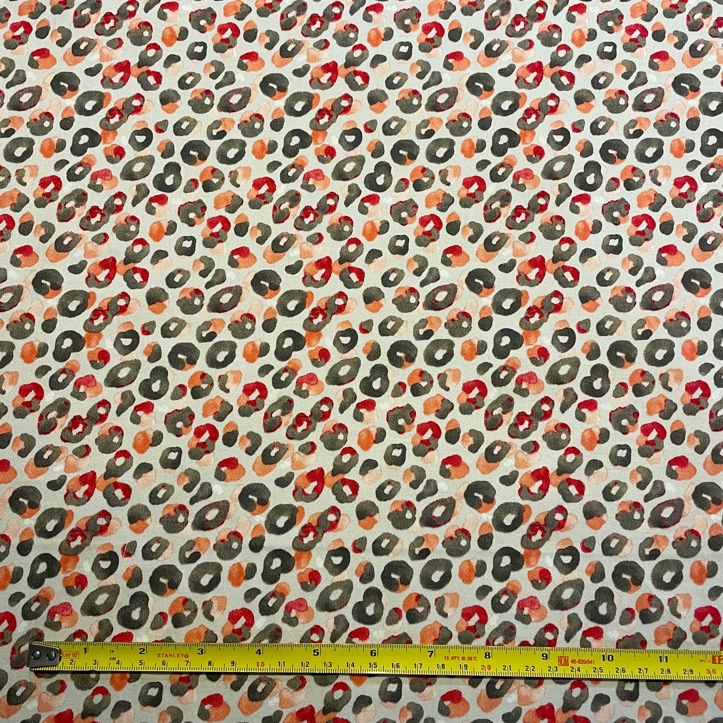 Deadstock Grey and Pink Leopard Print Cotton Satin Spandex
