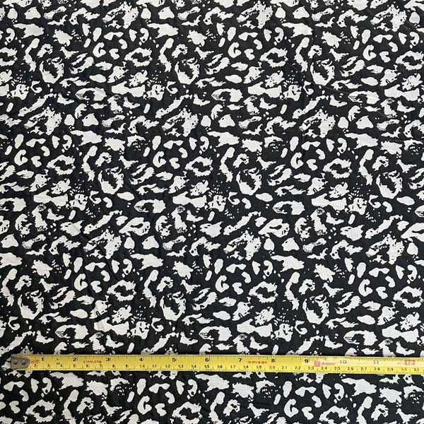 Black & White Animal Print Brocade Deadstock Fabric