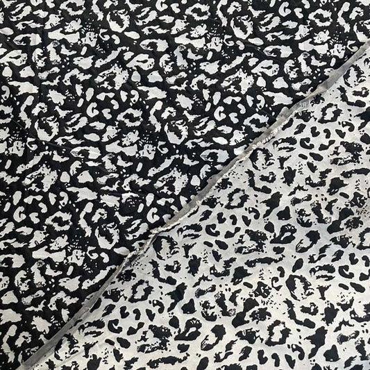 Black & White Animal Print Brocade Deadstock Fabric