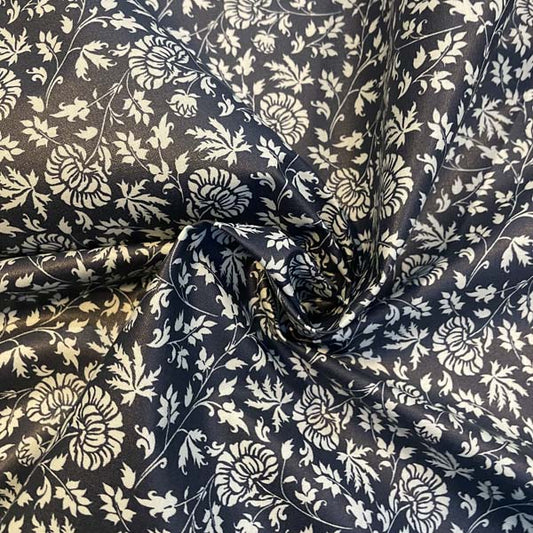 Navy Floral Waterproof Fabric Deadstock