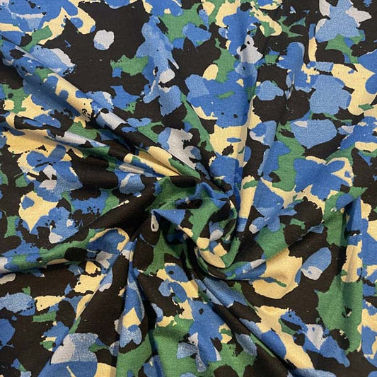 Abstract Camouflage Jersey Deadstock Fabric