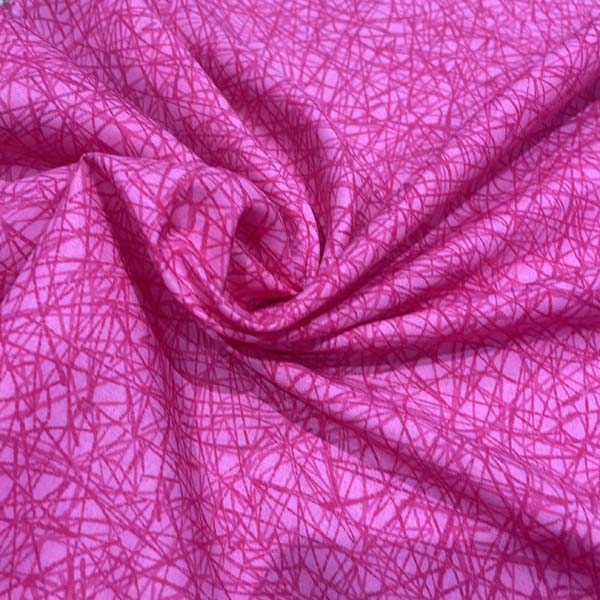 Pink Cracked Line Geometric Cotton Deadstock Fabric