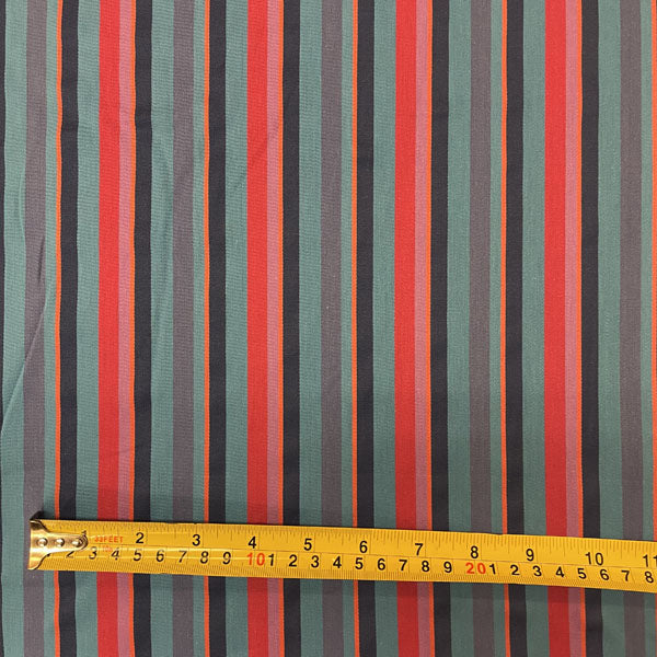 Deadstock Bright Blue Multi Stripe 100% Cotton Fabric