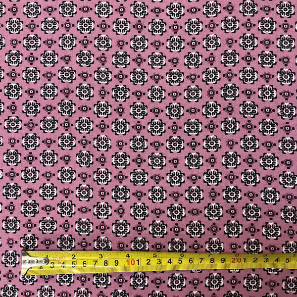 Deadstock Pink Abstract Kaleidoscope 100% Viscose Dress Fabric