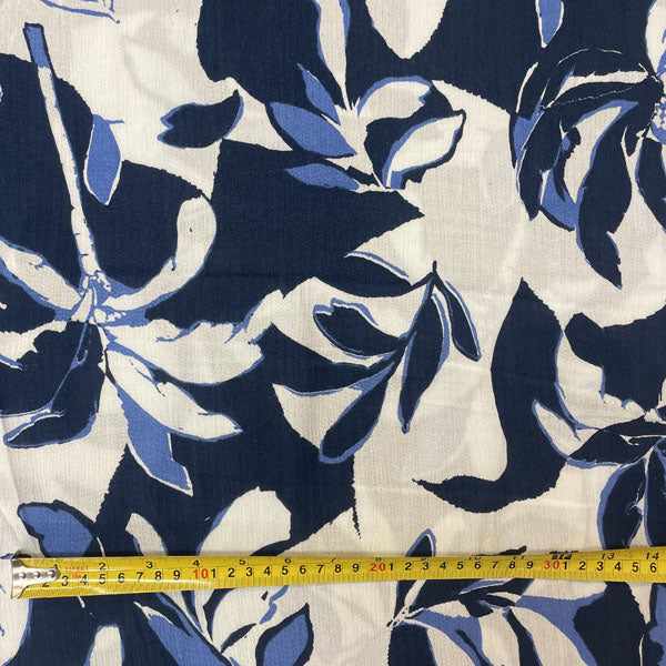 Deadstock Tropical Large Floral Viscose Crepe Fabric