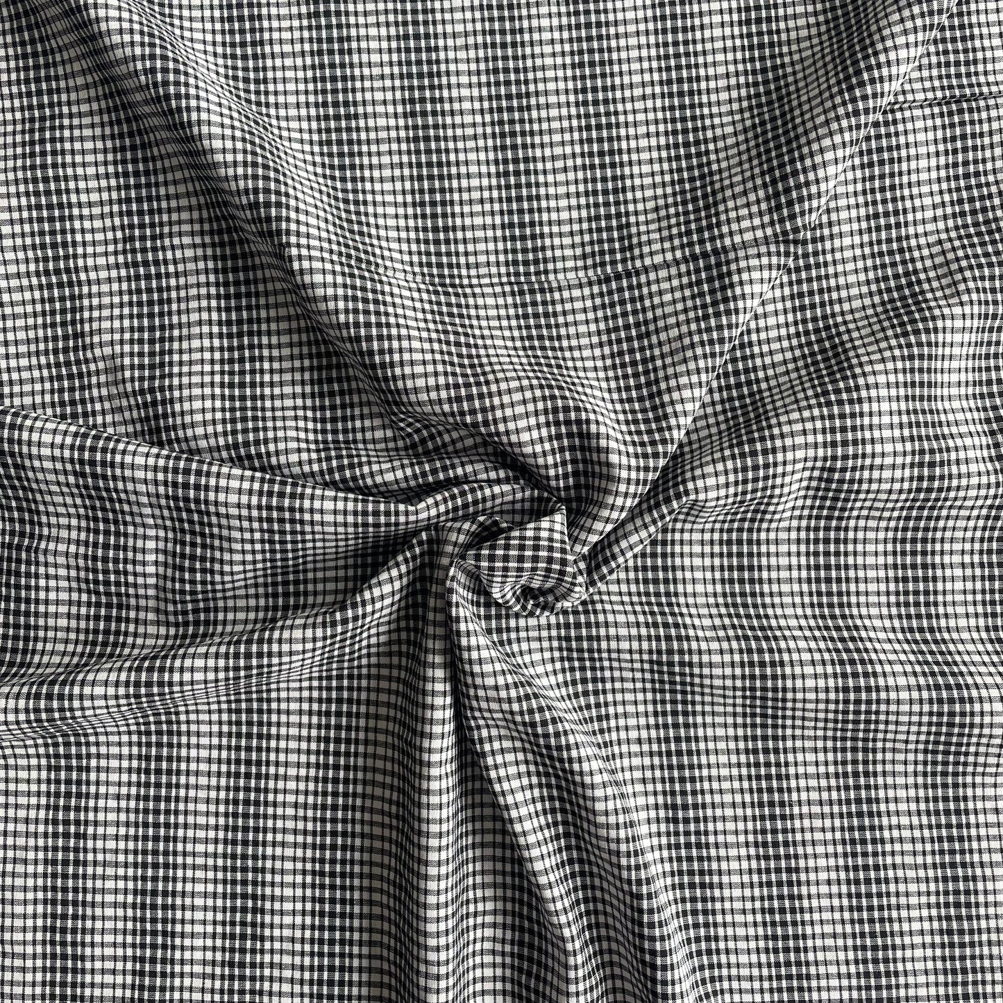 Micro Black Check Lightweight Polycotton Deadstock Fabric