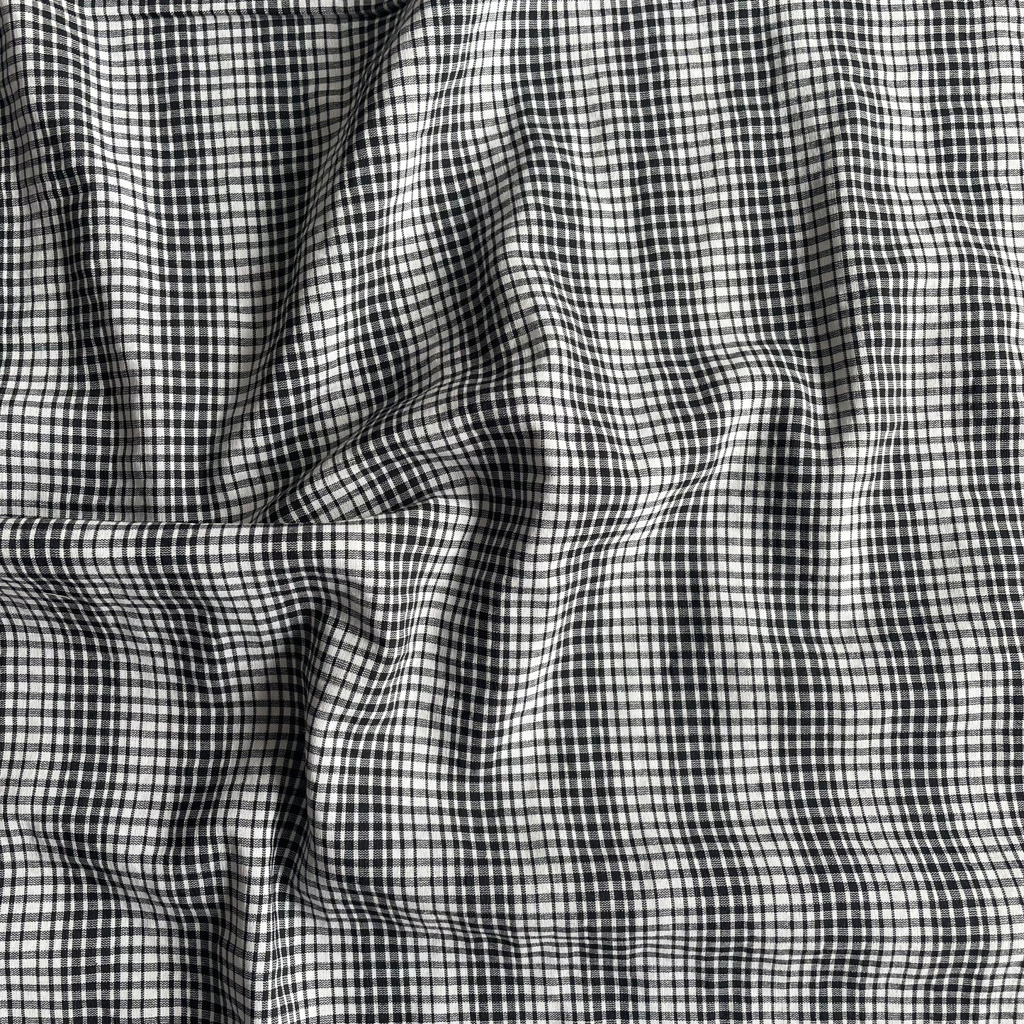 Micro Black Check Lightweight Polycotton Deadstock Fabric