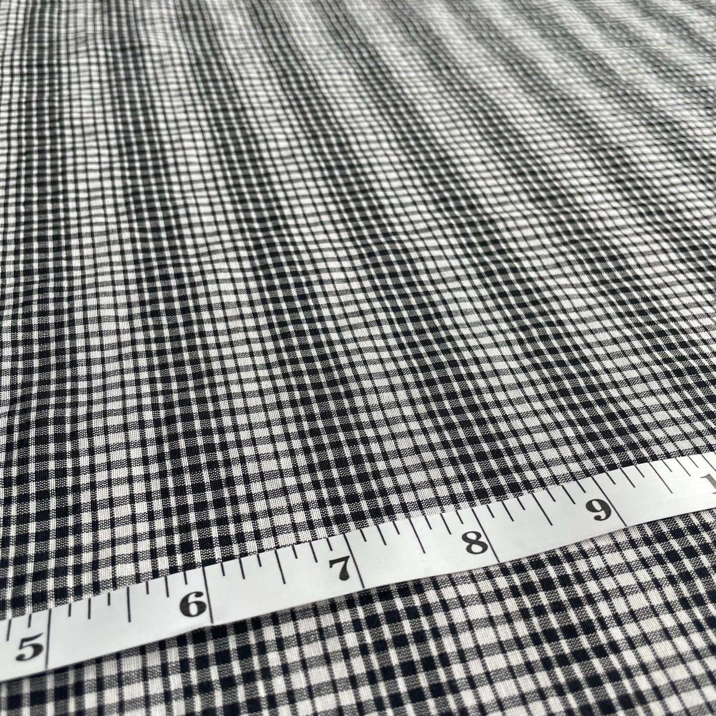 Micro Black Check Lightweight Polycotton Deadstock Fabric