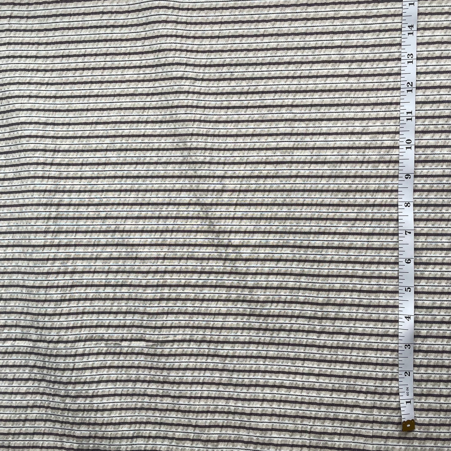 Seersucker Stripes Cotton Polyester Mix Deadstock Fabric
