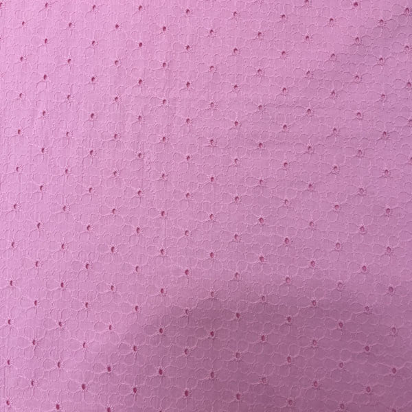Deadstock Baby Pink Floral Broderie Anglaise Cotton Fabric