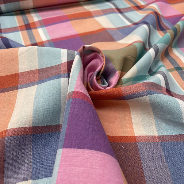 Deadstock Yarn Dyed Multi-Coloured Check Cotton Fabric