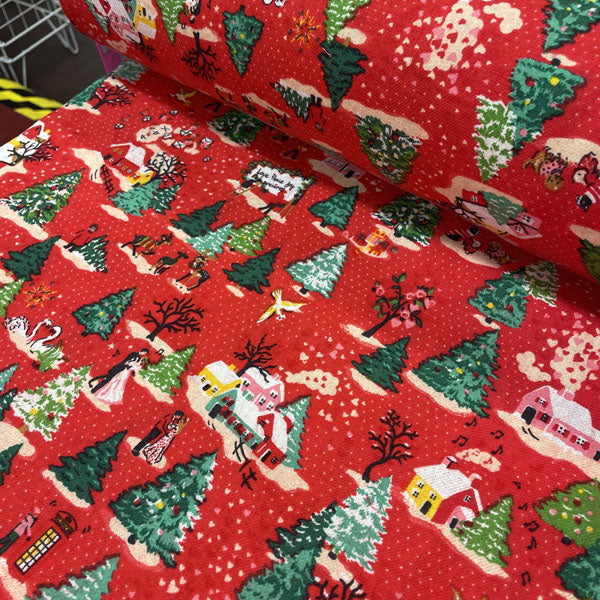 Deadstock Cath Kidston Love Joy Christmas Print 100% Cotton Brushed Fabric