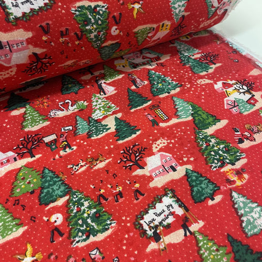 Deadstock Cath Kidston Love Joy Christmas Print 100% Cotton Brushed Fabric