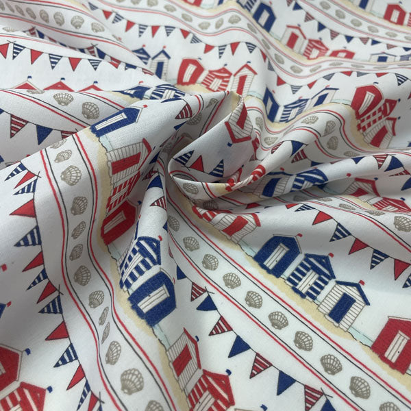 Beach Hut Printed Craft Polycotton