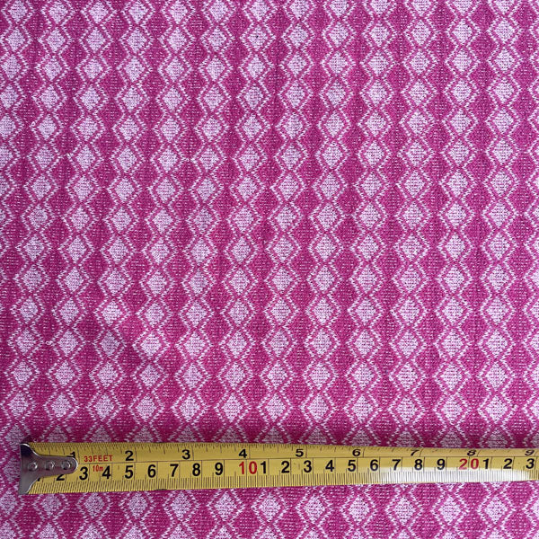 Deadstock Cerise Diamond Recycled Cotton Jersey Knit Fabric
