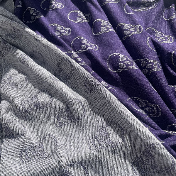 Deadstock Blue Skull Print Knit Jersey Fabric