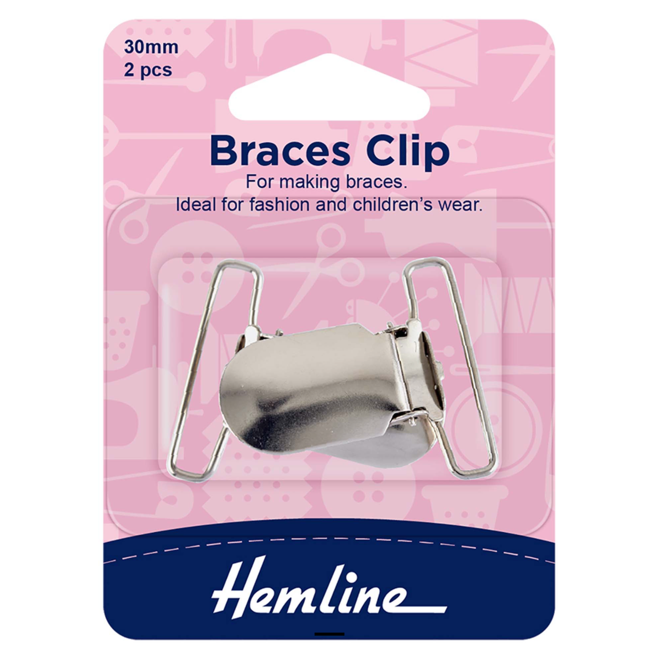 Braces Clip: 30mm: Nickel: 2 Pieces