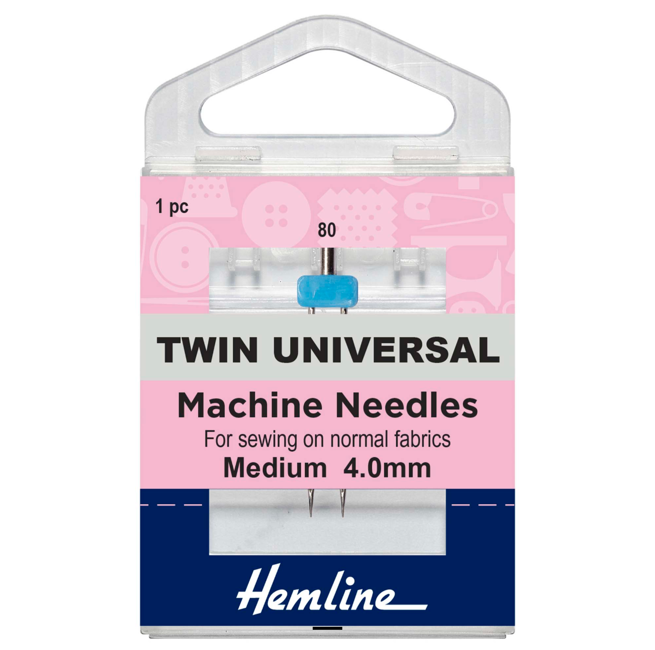 Sewing Machine Needles: Twin Universal: 80(12) 4mm: 1 Piece