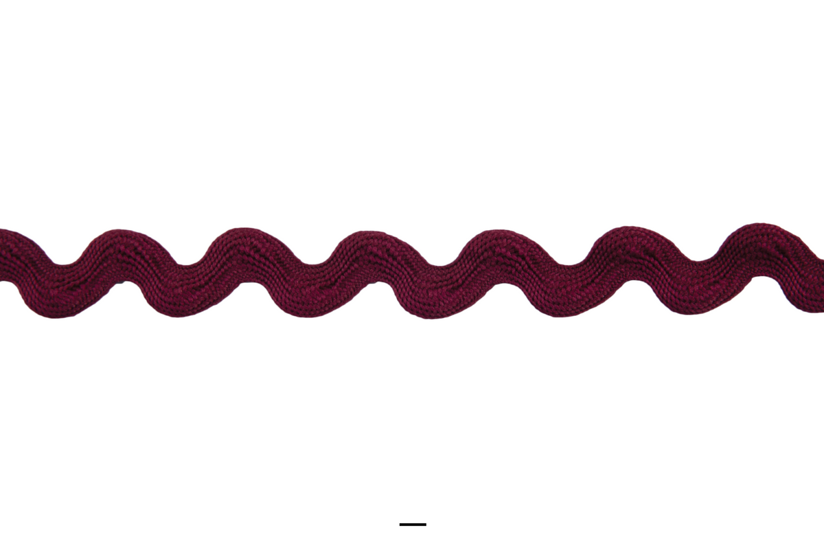 Trim: Ric Rac: Polyester: 14mm: Wine