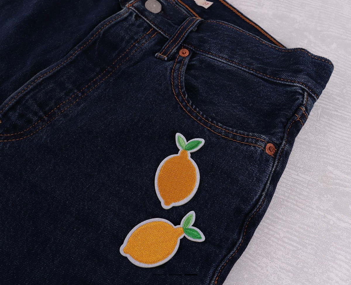 Lemon Iron On Motif Patch