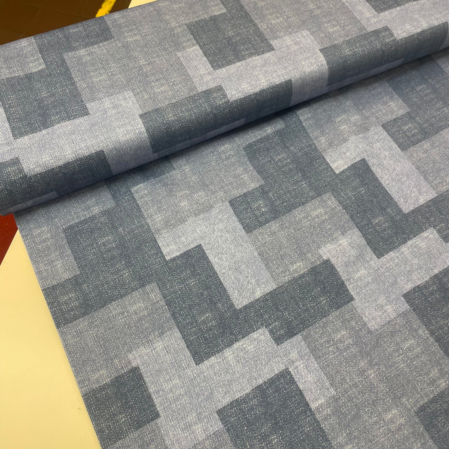 Patchwork Denim Print 100% Cotton Deadstock Fabric