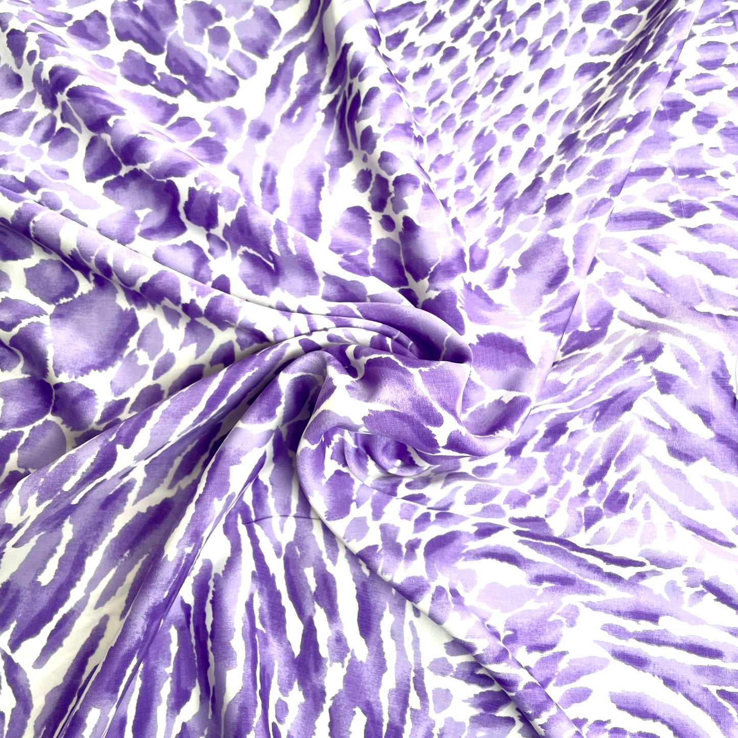 Purple & Lilac Animal Print Polycotton Deadstock Fabric