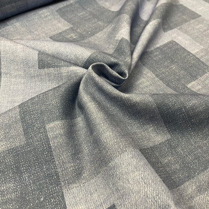 Patchwork Denim Print 100% Cotton Deadstock Fabric
