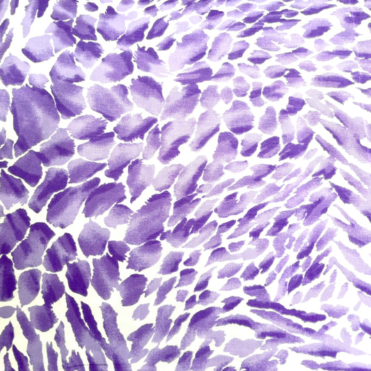 Purple & Lilac Animal Print Polycotton Deadstock Fabric
