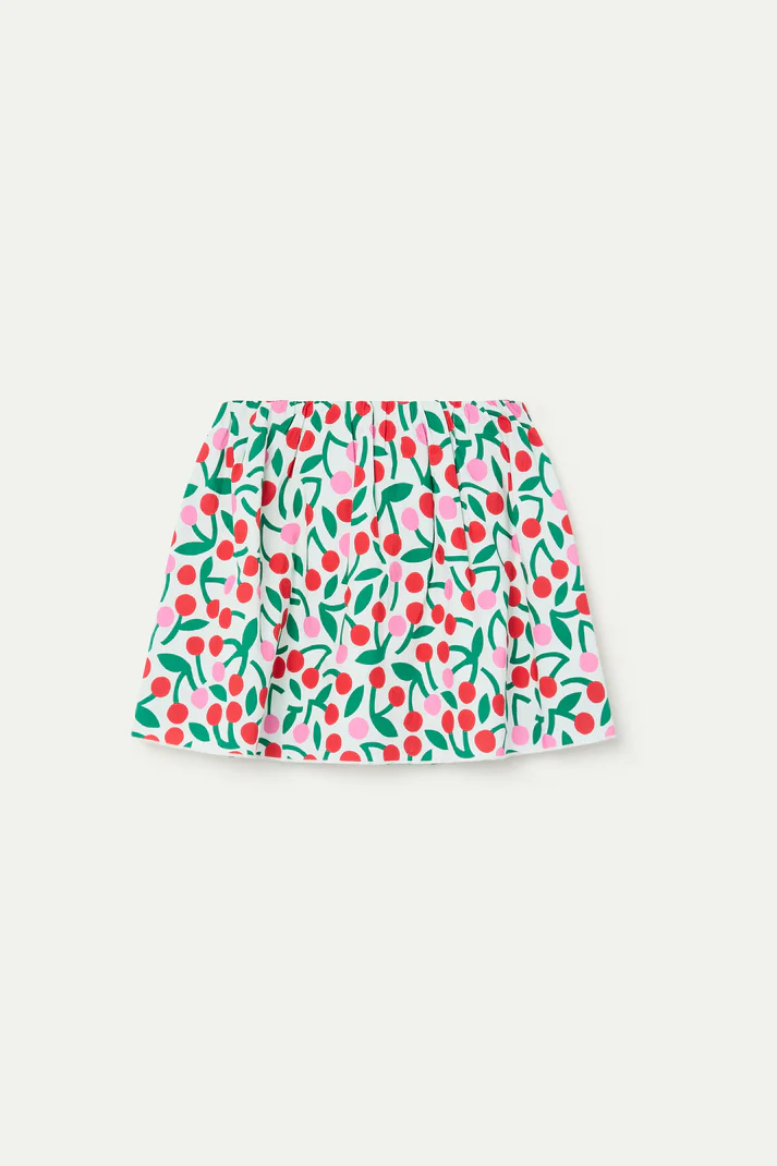 Deadstock Red & Pink Cherry Print Cotton Poplin