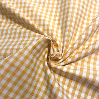 Apricot Orange Gingham Deadstock Fabric