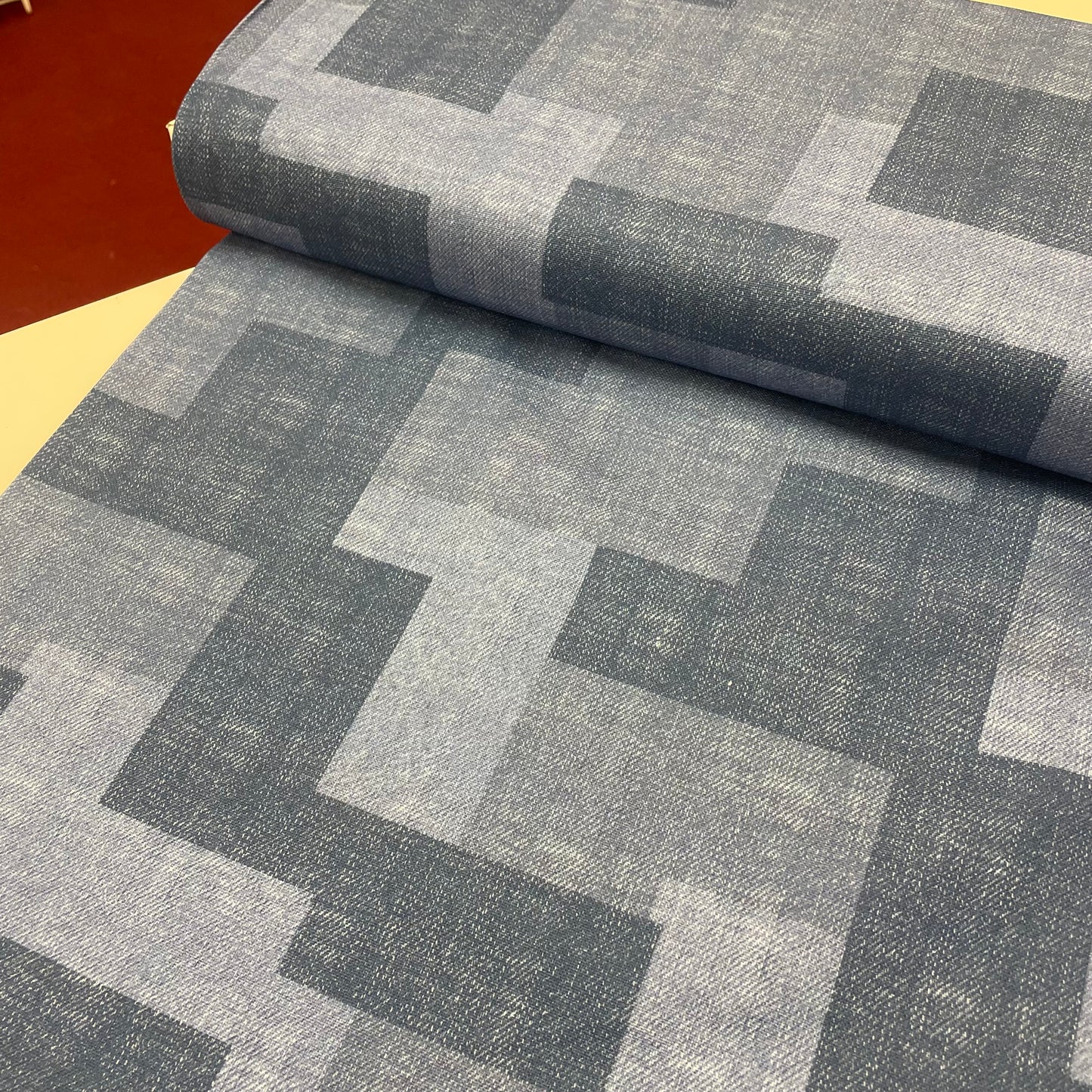Patchwork Denim Print 100% Cotton Deadstock Fabric