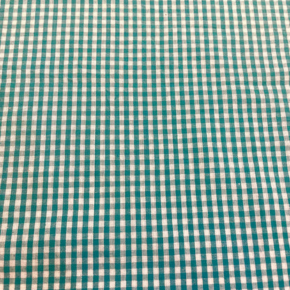 Green Teal Gingham Deadstock Fabric