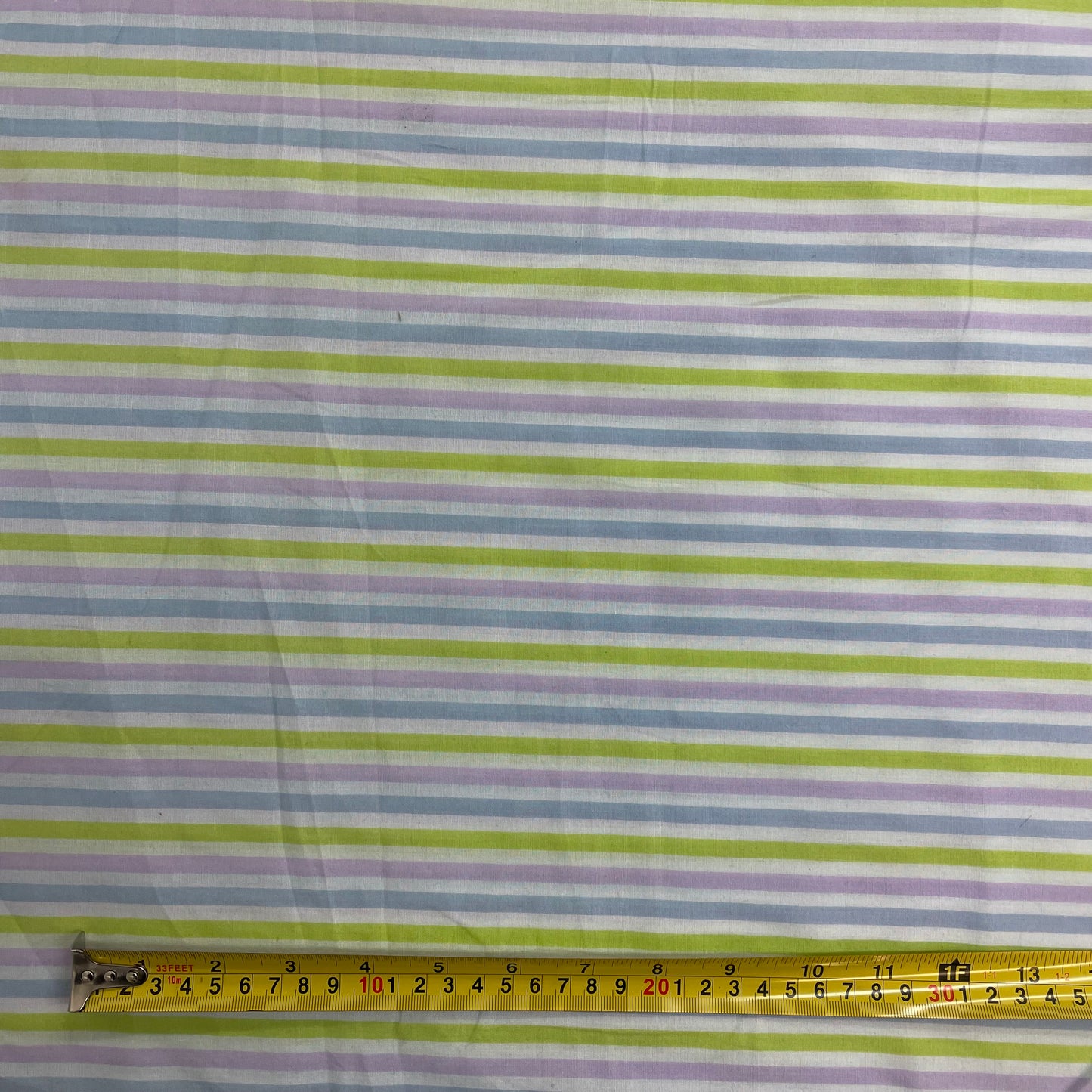 Multicolour Brushed Cotton Stripe Deadstock Fabric