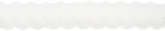 Trim: Lace: Organza: 50mm: Off White