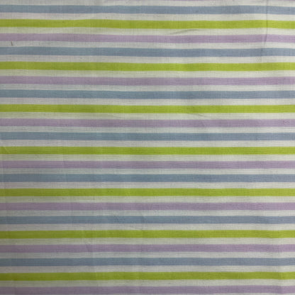 Multicolour Brushed Cotton Stripe Deadstock Fabric