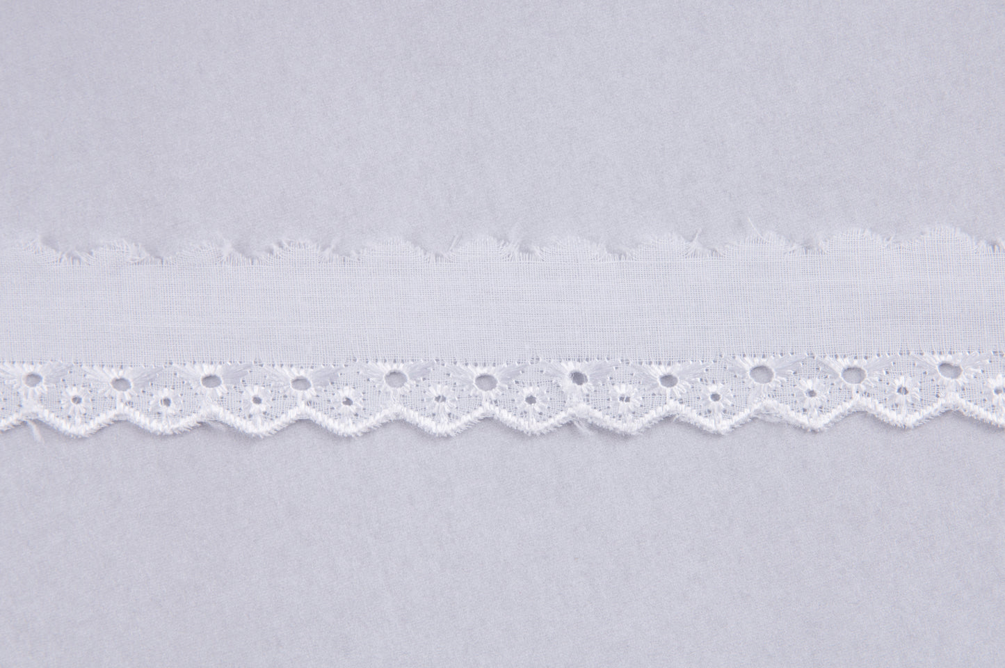 Trim: Lace: Broderie Anglaise: 25mm: White