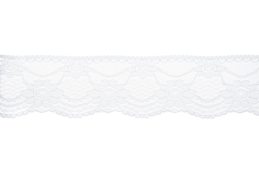 Trim: Lace: Nylon: 50mm: White